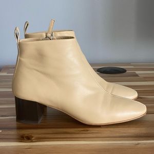 Everlane The Day Leather Ankle Boot Ecru Size 7.5